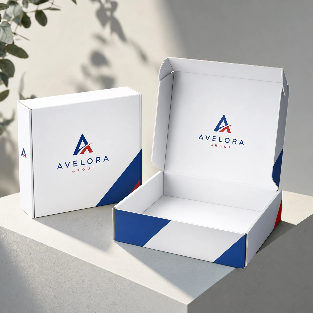 Custom packaging boxes — fictional-brand sample