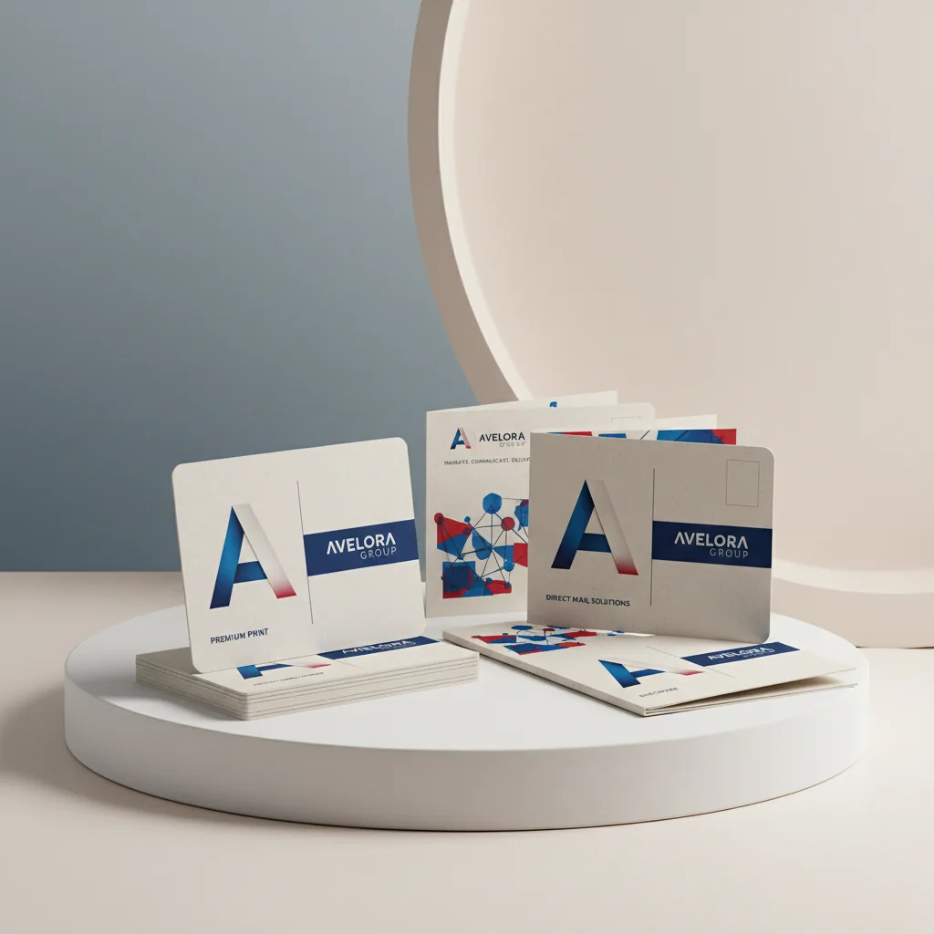 Postcards & self-mailers — fictional-brand sample