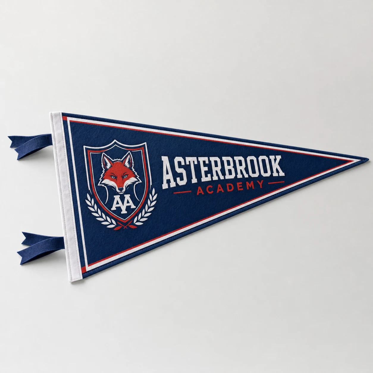 School pennants — fictional school & mascot sample