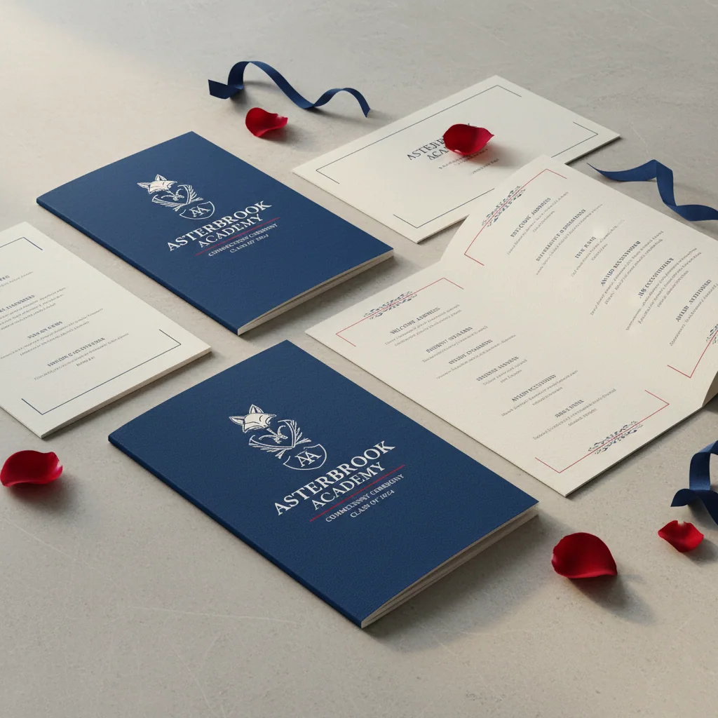 Graduation programs — fictional school & mascot sample