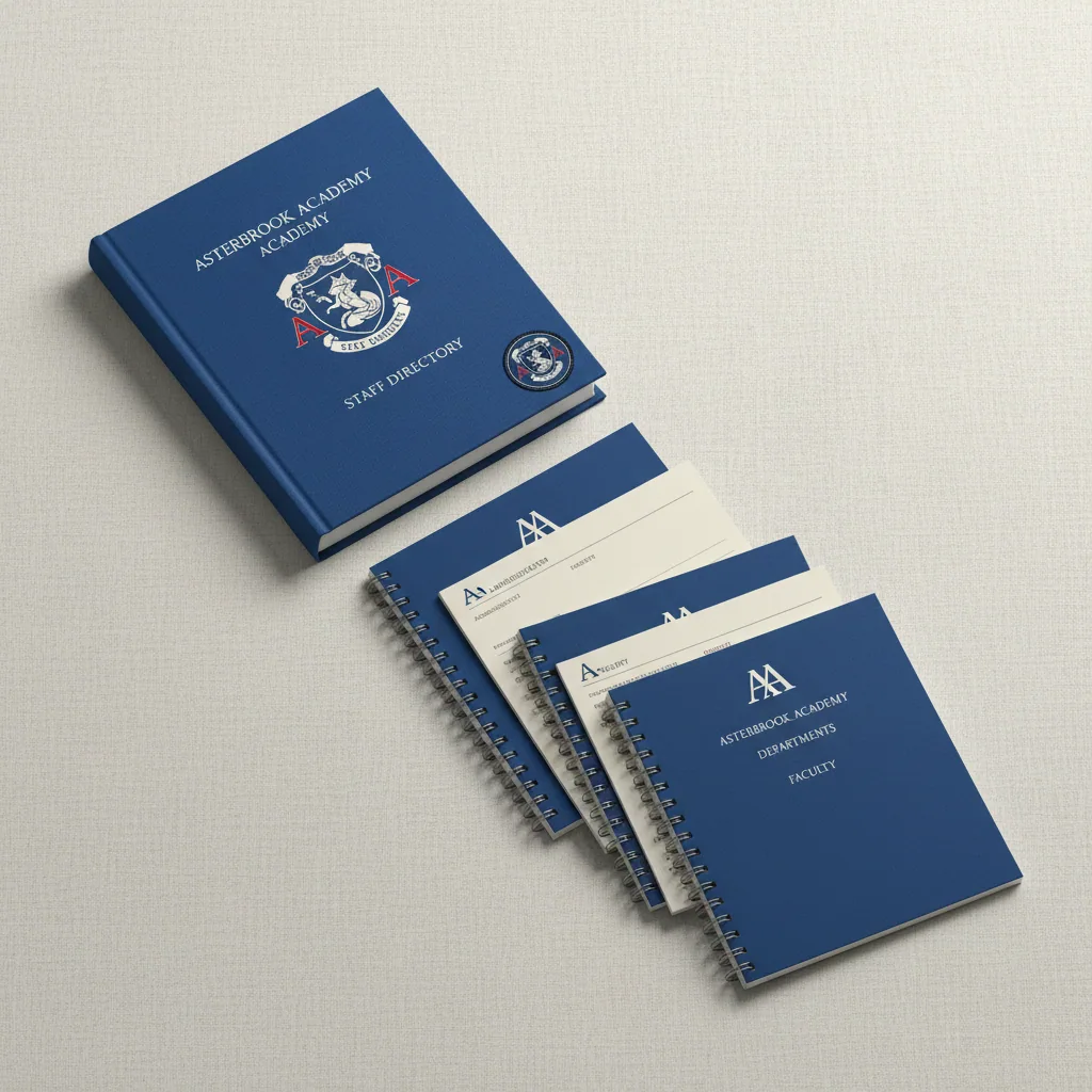 Staff directories — fictional school & mascot sample