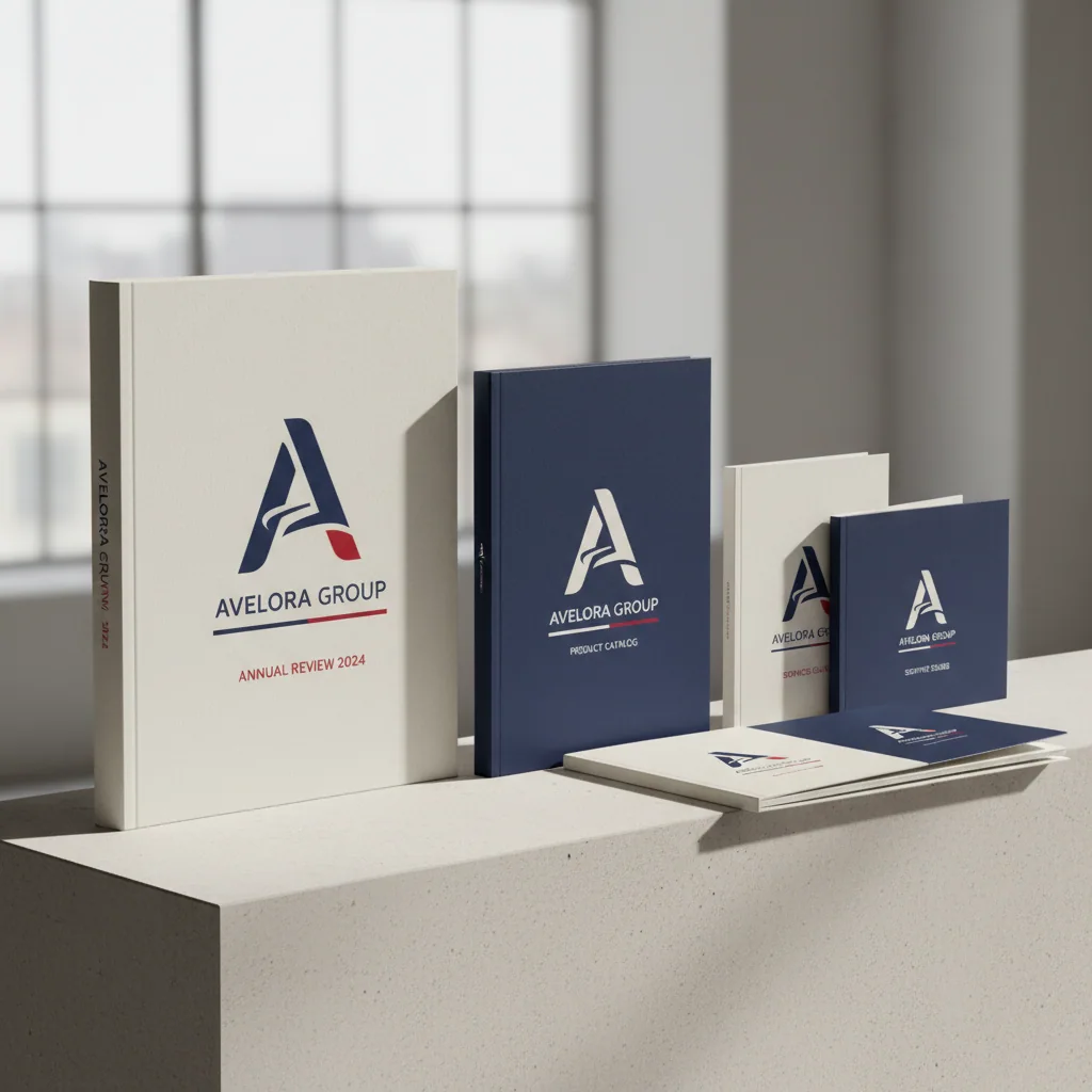 Brochures, booklets & annual reports — fictional-brand sample