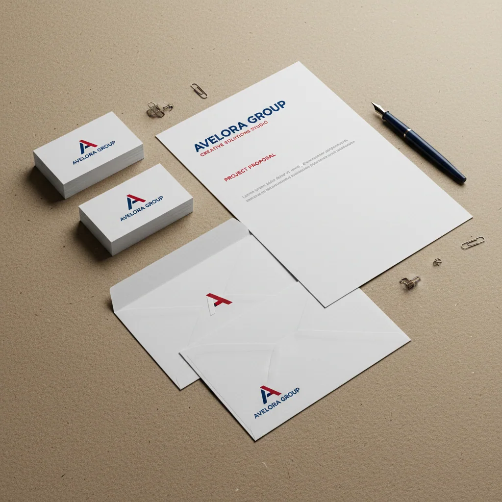 Business cards & stationery — fictional-brand sample