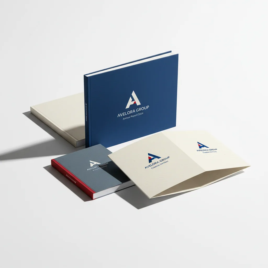 Brochures, booklets & annual reports — fictional-brand sample