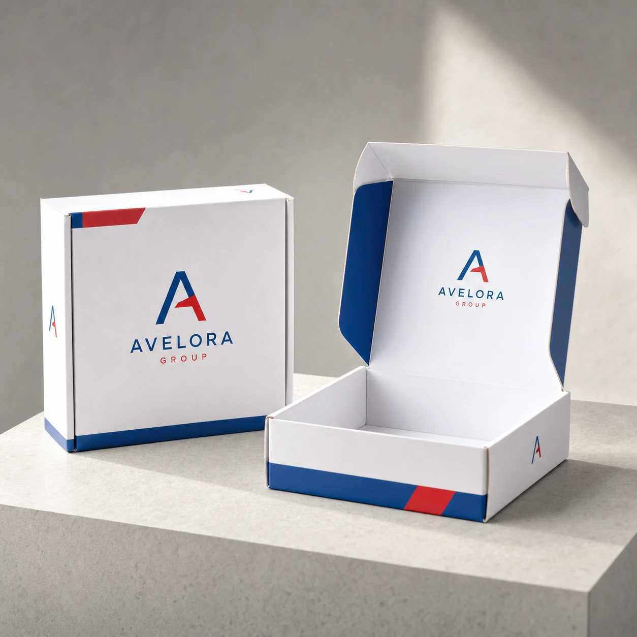 Custom packaging boxes — fictional-brand sample