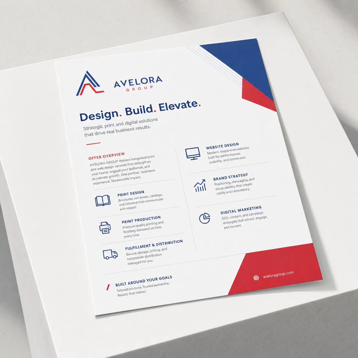 Sell sheets — fictional-brand sample
