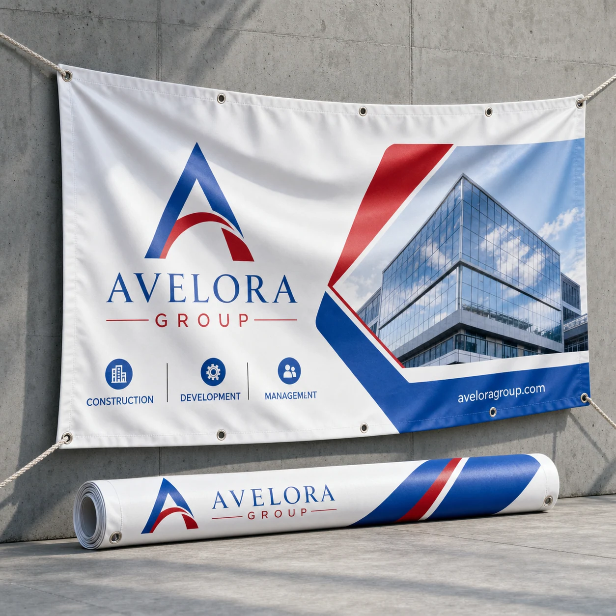 Vinyl banners — fictional-brand sample