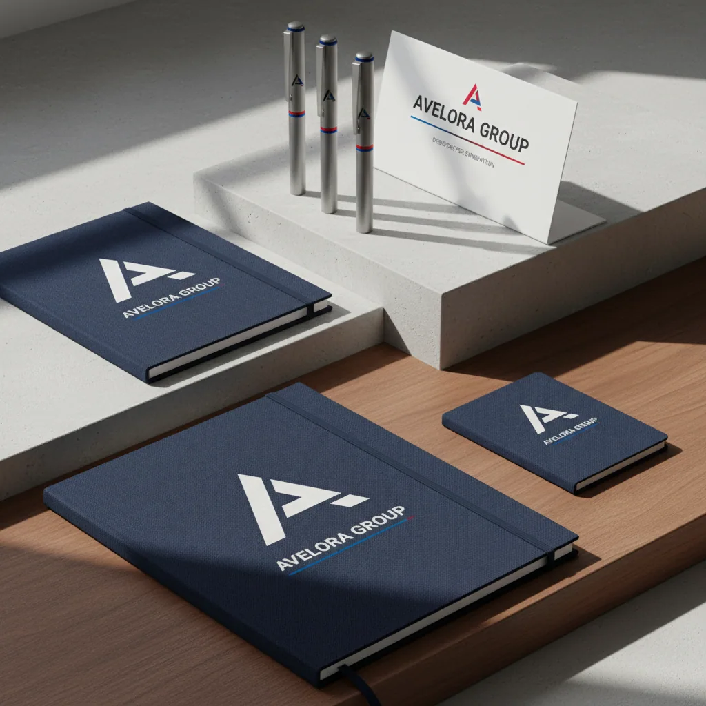 Pens & notebooks — fictional-brand sample