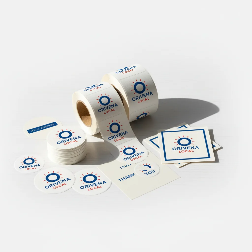 Stickers & labels — fictional-brand sample