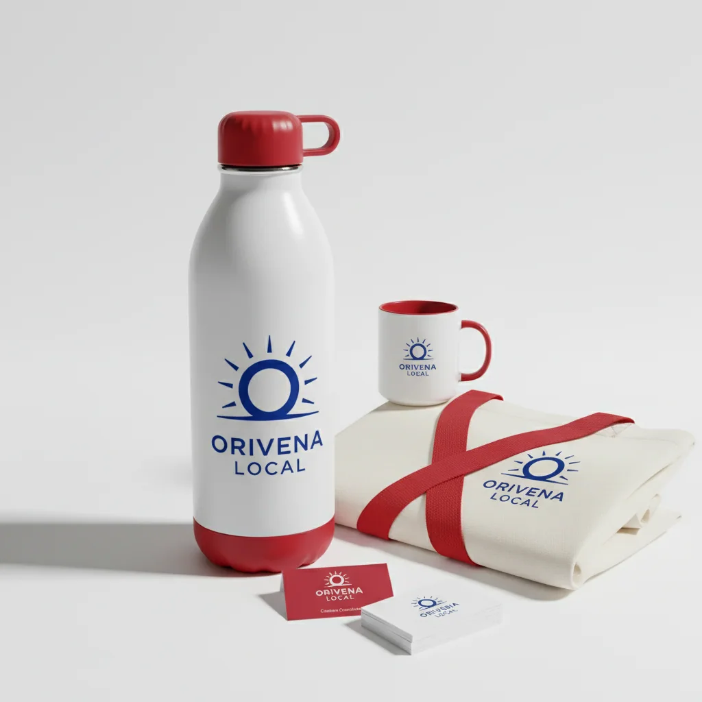 Drinkware & tote bags — fictional-brand sample